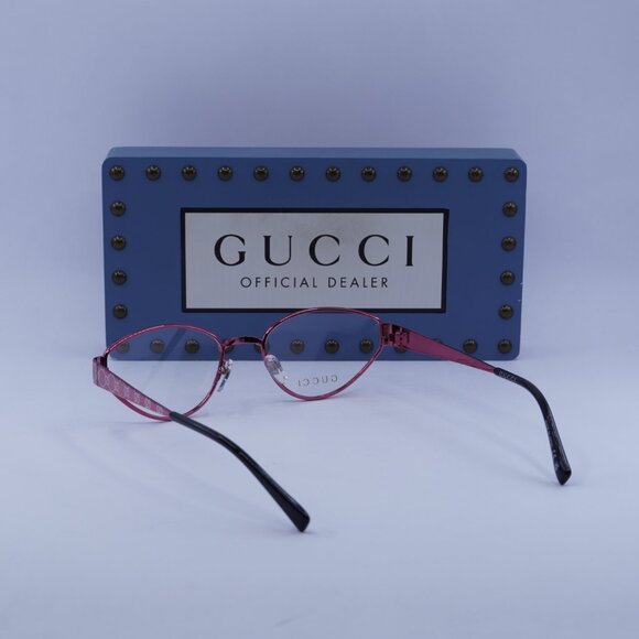 Gucci GG1853O 003 Cat Eye Eyeglasses - Fuchsia with GG Pattern 54mm - Picture 9 of 10